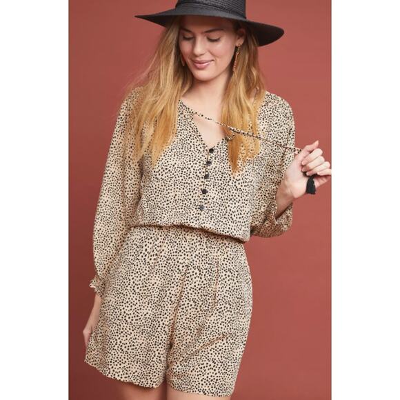 ANTHROPOLOGIE Chelsea Animal Print Romper - Picture 1 of 8